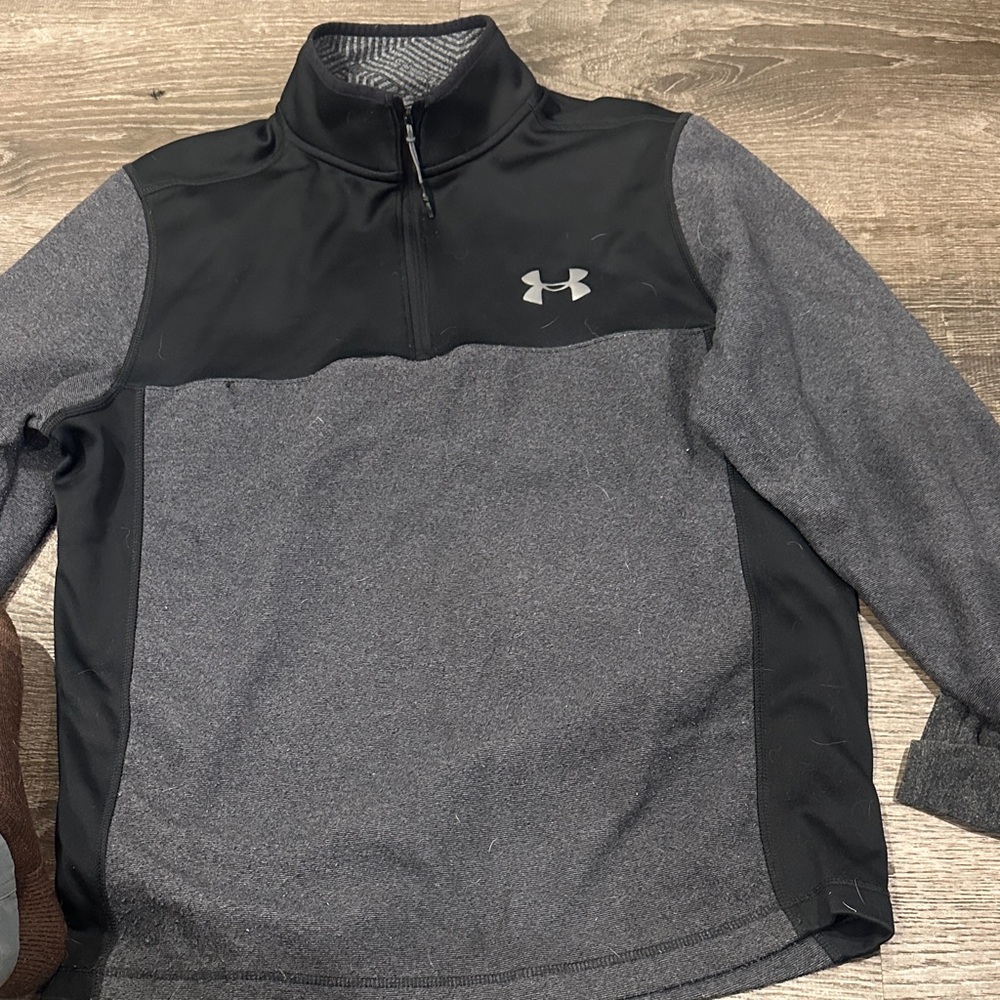 Under Armour Black and Gray Half-Zip Pullover
